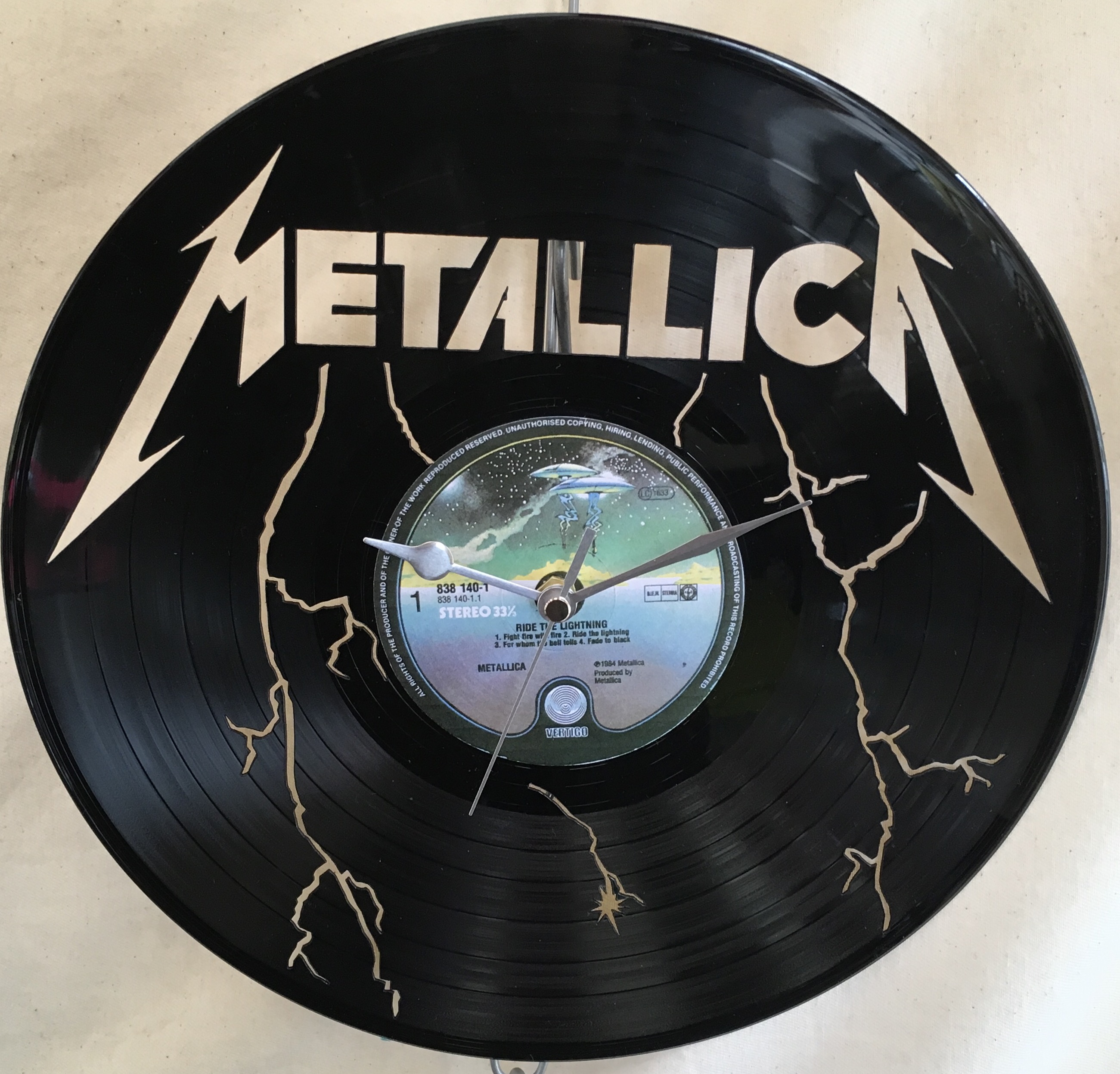 Metallica Ride the Lightning vinyl clock - Shop -